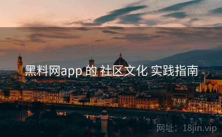 黑料网app 的 社区文化 实践指南