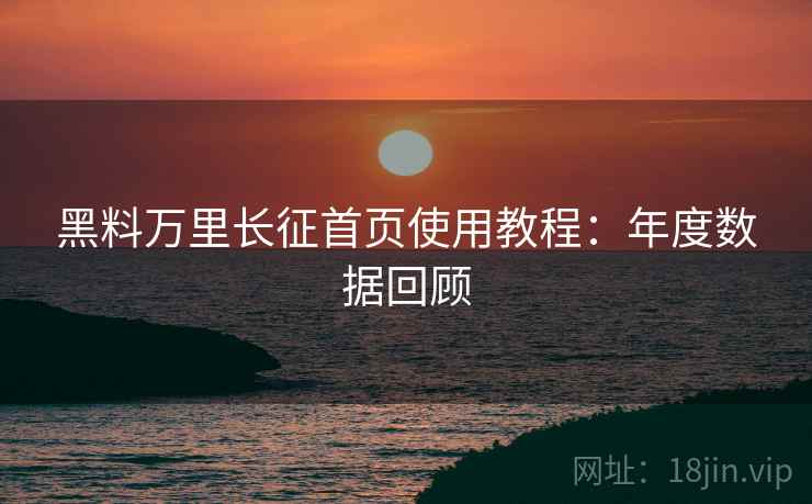 黑料万里长征首页使用教程：年度数据回顾