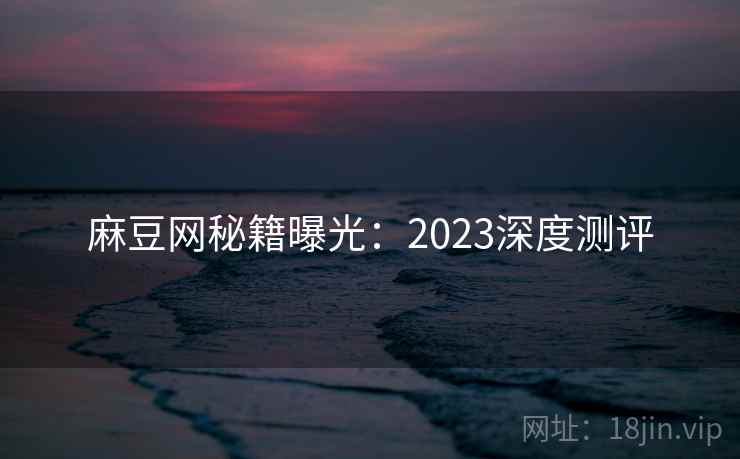 麻豆网秘籍曝光：2023深度测评