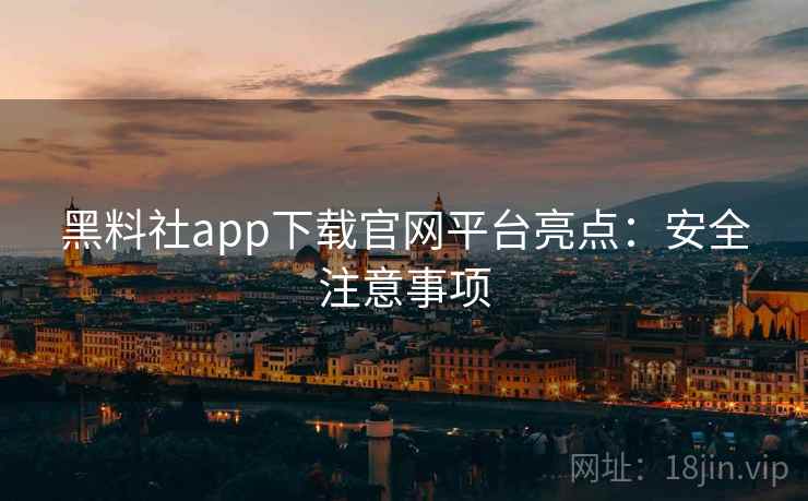 黑料社app下载官网平台亮点：安全注意事项