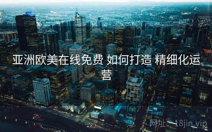 亚洲欧美在线免费 如何打造 精细化运营