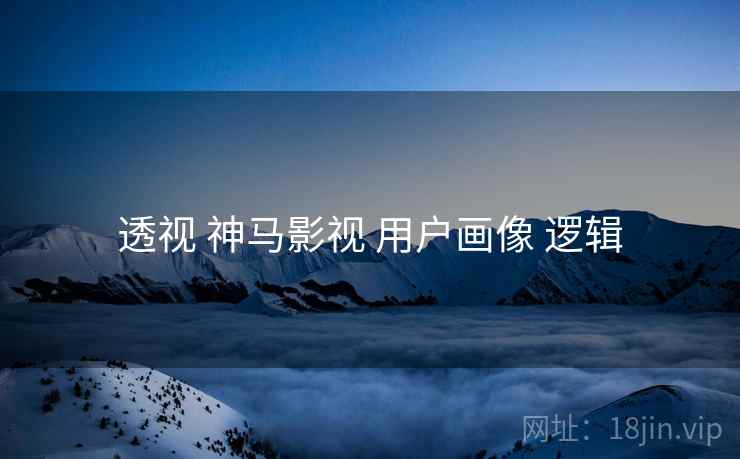 透视 神马影视 用户画像 逻辑