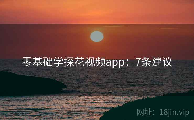 零基础学探花视频app：7条建议