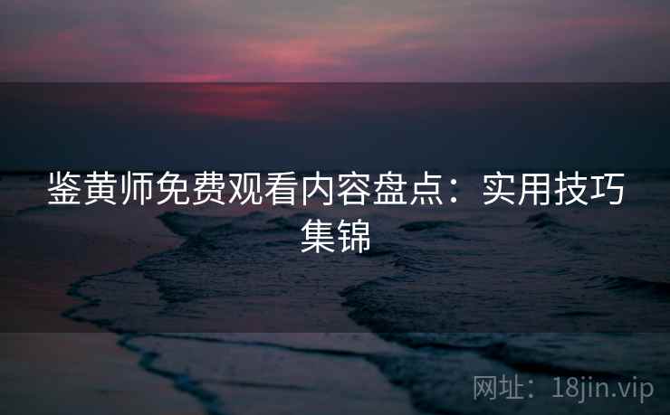 鉴黄师免费观看内容盘点：实用技巧集锦