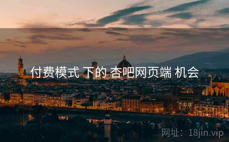 付费模式 下的 杏吧网页端 机会